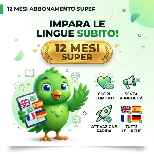 Invito duolingo super mesi - 12,